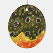 Brook forel Skin Fly Fishing Keramisch Ornament (Links)