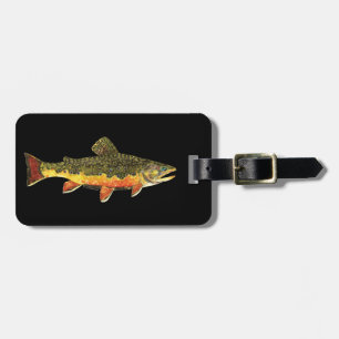 Brook forel visschilderen bagagelabel