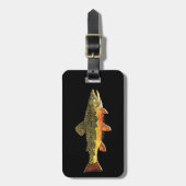 Brook forel visschilderen bagagelabel (Voorkant verticaal)