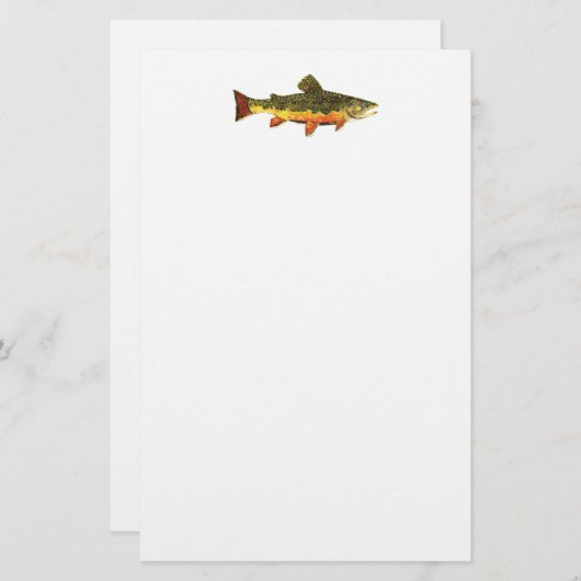 Brook forel visschilderen briefpapier (Voorkant / Achterkant)