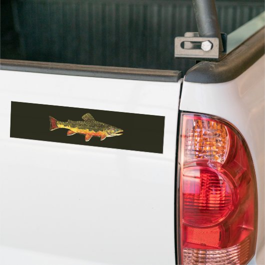Brook forel visschilderen bumpersticker (Op Truck)