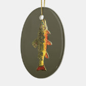 Brook forel visschilderen keramisch ornament (Links)