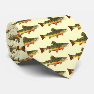 Brook forel visschilderen stropdas