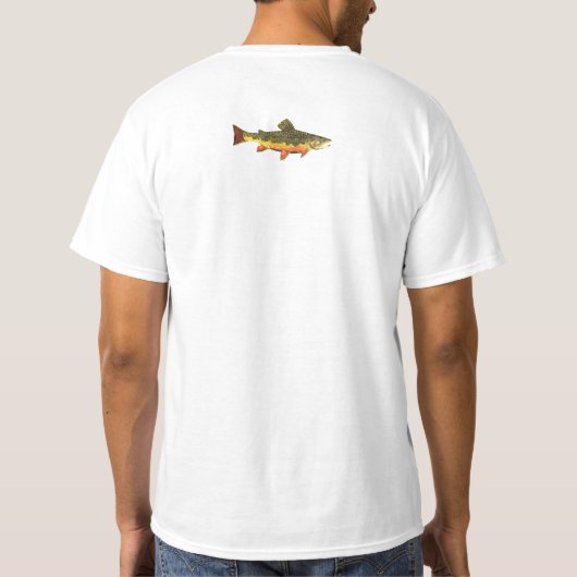 Brook forel visschilderen t-shirt (Achterkant)