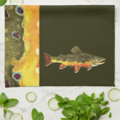 Brook forel visschilderen theedoek (Gevouwen)