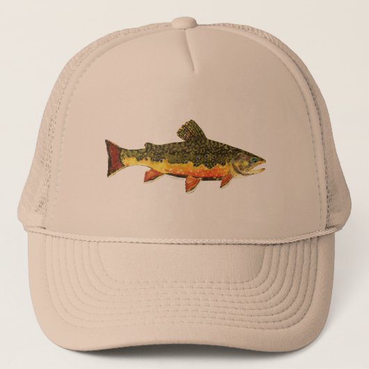 Brook forel visschilderen trucker pet (Voorkant)