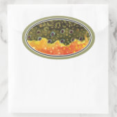 Brook-forel vliegen ovale sticker (Tas)