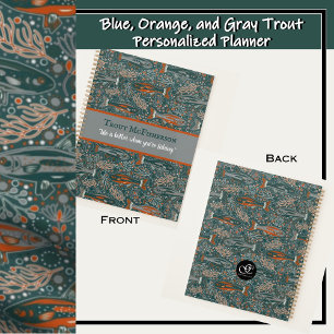 Brook Forel Zoetwater Vis Blauw Sinaasappel Grijs Planner