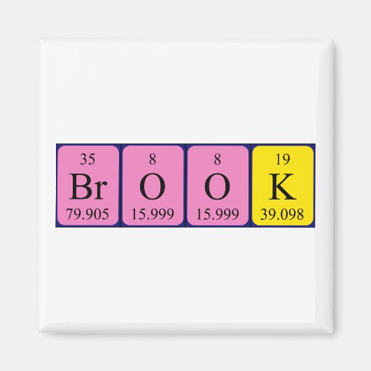 Brook Periodic Table naam magneet (Voorkant)