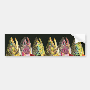Brook, regenboog, bruine forel Vist Bumpersticker