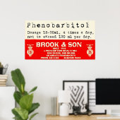 Brook & Son Arkham Voorschrijflabel Poster (Thuiskantoor)