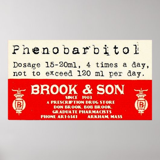 Brook & Son Arkham Voorschrijflabel Poster (Voorkant)