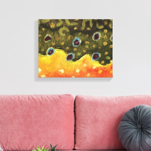 Brook Trout Canvas Afdruk (Insitu (Woonkamer))