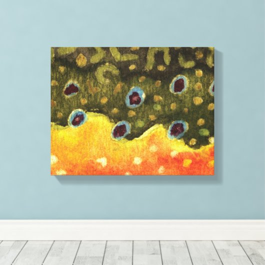Brook Trout Canvas Afdruk (Insitu (Houten vloer))
