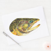 Brook Trout Fisherman Ovale Sticker (Envelop)