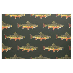 Brook Trout Fly Fishing Sew Decor Fisherman Stof