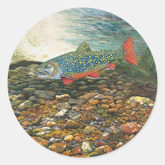 Brook Trout Ronde Sticker (Voorkant)