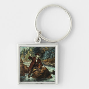 Brook Trout Vist - een angstig moment, 1862 Sleutelhanger