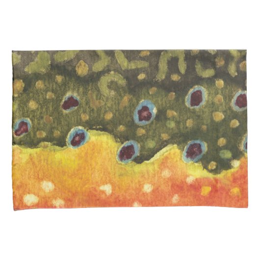 Brook Trout Vist Kussensloop (Voorkant-Rechts)