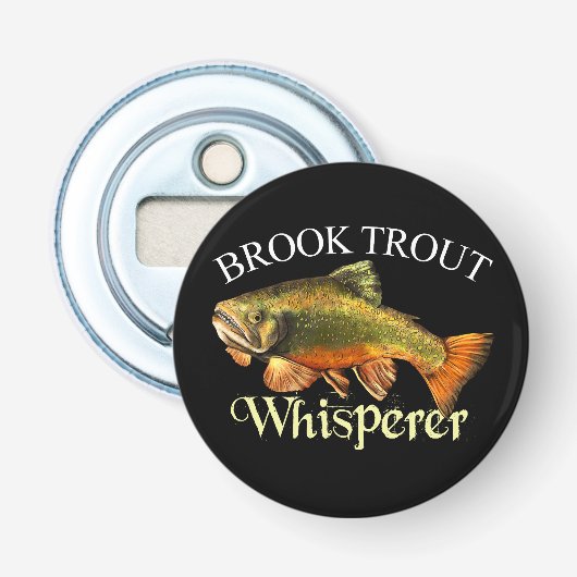 Brook Trout Whisperer Dark Button Flesopener (Voorkant)