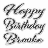 Brooke Name Vorname black Sticker Geburtstag (Voorkant)