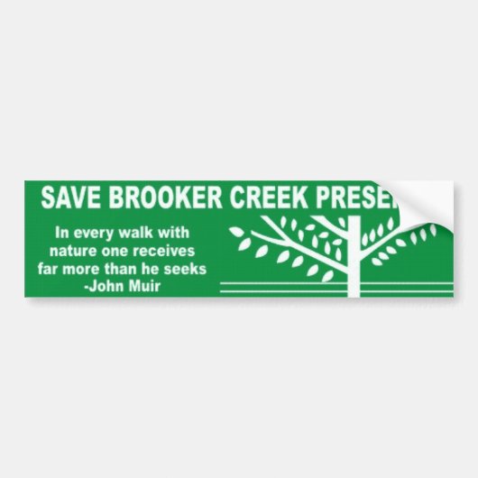Brooker Creek-reserve opslaan Bumpersticker (Voorkant)