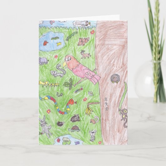 Brooke's world of animals greeting card kaart (Voorkant)