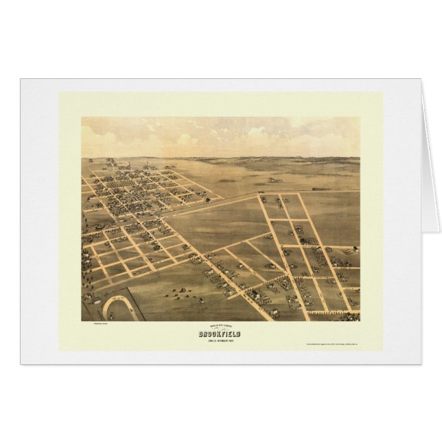 Brookfield, MO Panoramic Map - 1869 (Voorkant Horizontaal)