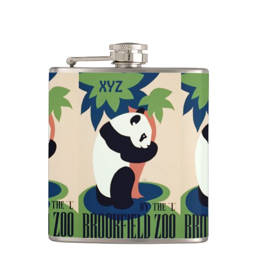 "Brookfield Zoo" aangepaste monogram kolf Heupfles (Voorkant)