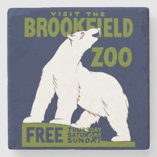 Brookfield Zoo, Federal Art Program Poster 1936 Stenen Onderzetter