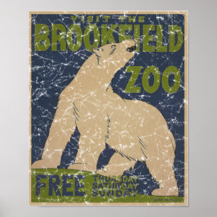 Brookfield Zoo-Polar-Beer met een depressie Poster