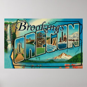 Brookings, oregon - grote letterscènes poster