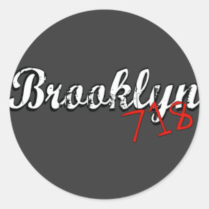 Brooklyn 718 ronde sticker