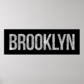 Brooklyn  Black en White Map Typografie Poster (Voorkant)