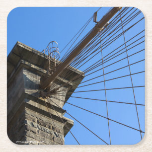 Brooklyn Bridge 01 Vierkante Kartonnen Onderzetter