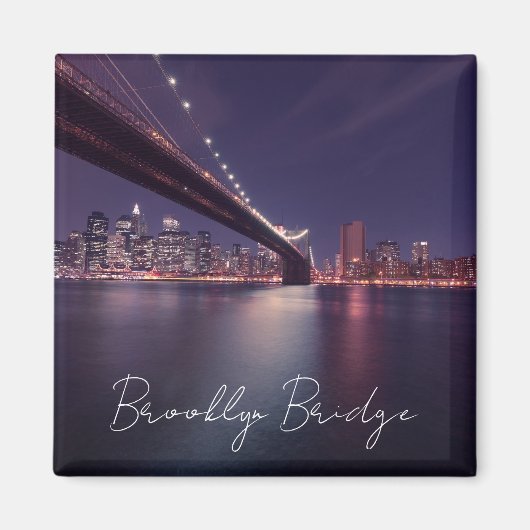 Brooklyn Bridge à la nuit, Manhattan Lights Magnet (Devant)