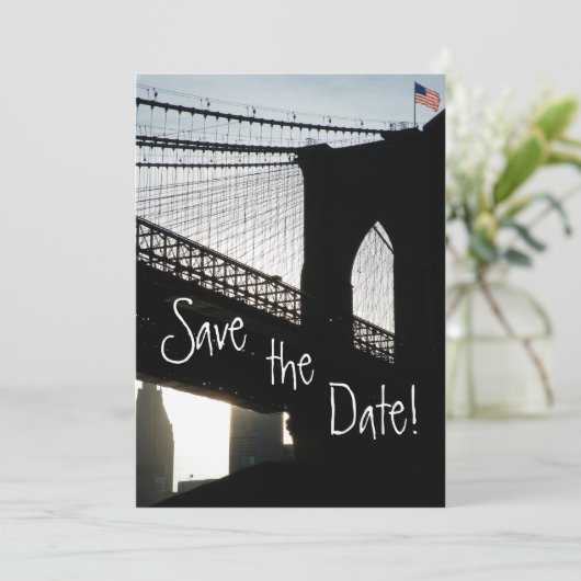 Brooklyn Bridge bespaart de datumkaarten Save The Date (Staand voorkant)