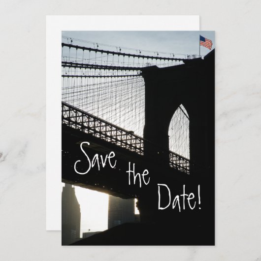 Brooklyn Bridge bespaart de datumkaarten Save The Date (Voorkant / Achterkant)