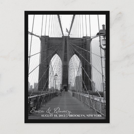 Brooklyn Bridge Bewaar de datum Aankondigingskaart (Voorkant)