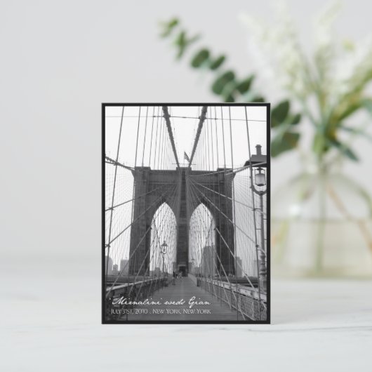 Brooklyn Bridge Bewaar de datum Aankondigingskaart (Staand voorkant)