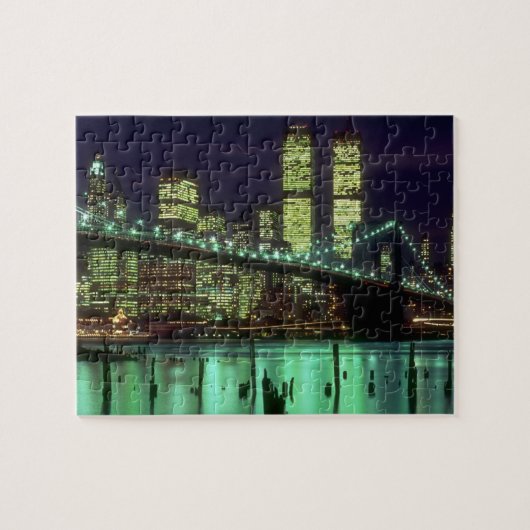 Brooklyn Bridge bij nacht Legpuzzel (Horizontaal)