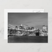 Brooklyn Bridge bij nacht, New York City Briefkaart (Voorkant / Achterkant)