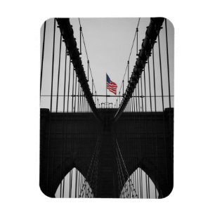 Brooklyn Bridge Black en White Photography Magneet