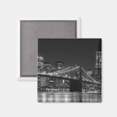 Brooklyn Bridge Black/White Skyline Magnet (Recto/Verso)