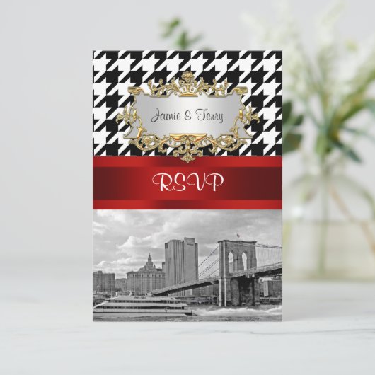 Brooklyn Bridge Blk Wht Houndstooth RSVP 1 (Debout devant)