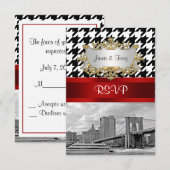 Brooklyn Bridge Blk Wht Houndstooth RSVP 1 Kaartje (Voorkant / Achterkant)