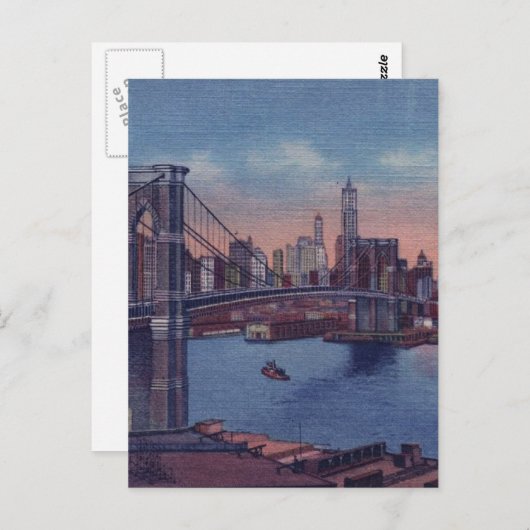  Brooklyn Bridge Briefkaart (Voorkant / Achterkant)