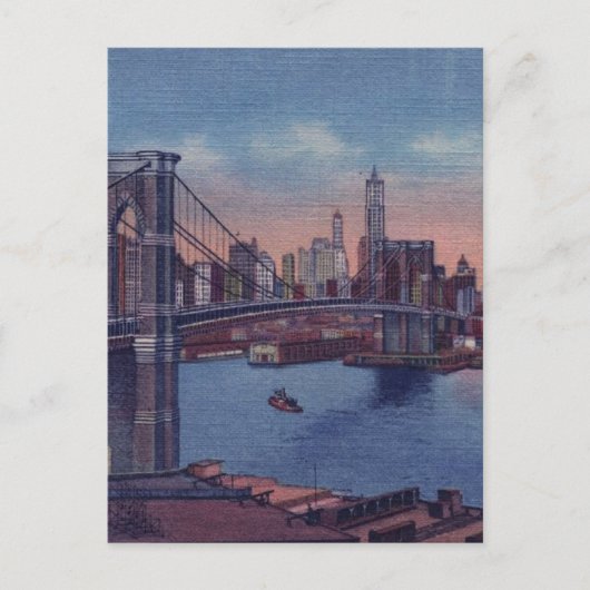  Brooklyn Bridge Briefkaart (Voorkant)