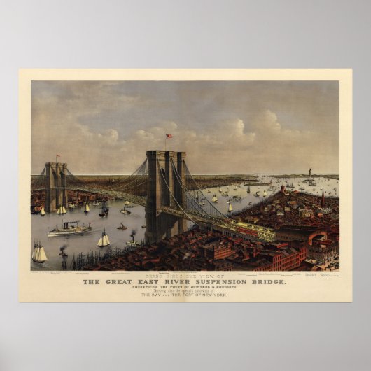 Brooklyn Bridge by en 1885) Poster (Voorkant)