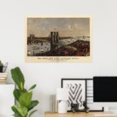 Brooklyn Bridge by en 1885) Poster (Thuiskantoor)